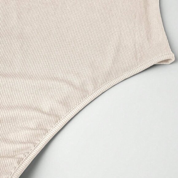 Apricot Casual Women's Solid Color Short Sleeve Bodysuit And Drawstring Pants - Picture 4 of 6